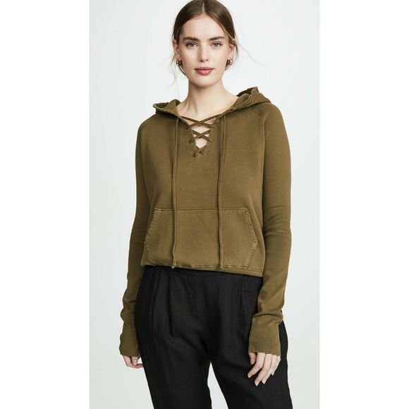 Nili Lotan Tops - Nili Lotan Hoodie XS Fletcher Lace Up Distressed